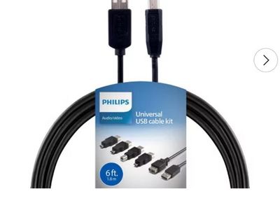 Philips 6ft USB 2.0 Universal Kit with USB-C,