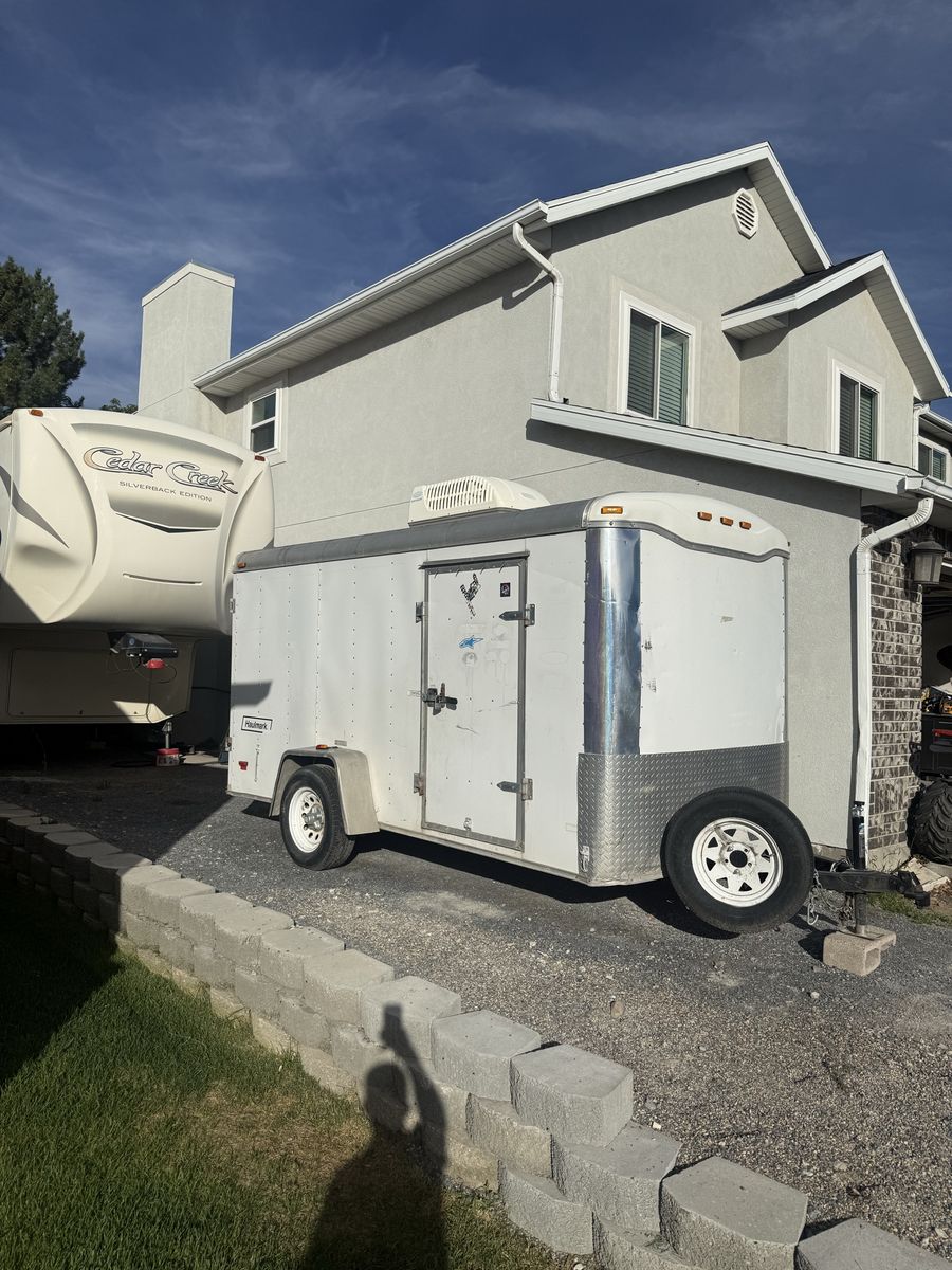 6 x 12 Haulmark Enclosed Cargo Trailer - Used White Utility Trailer 2005
