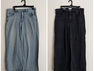 Avaya Size 16 Wide Leg Denim Jeans - Light Wash & Black Wash