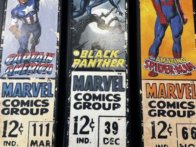 Marvel Comics Group Wood Wall Art Decor - Captain America, Black Panther, Spider-Man - Set of 3