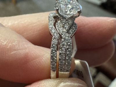 S925 Silver Moissanite Ring Set - 1.85CT Center Stone, Size 7 - Engagement/Wedding Band