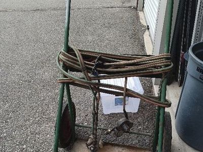 Heavy Duty Welding Cart with Hoses and Torch - Industrial Equipment