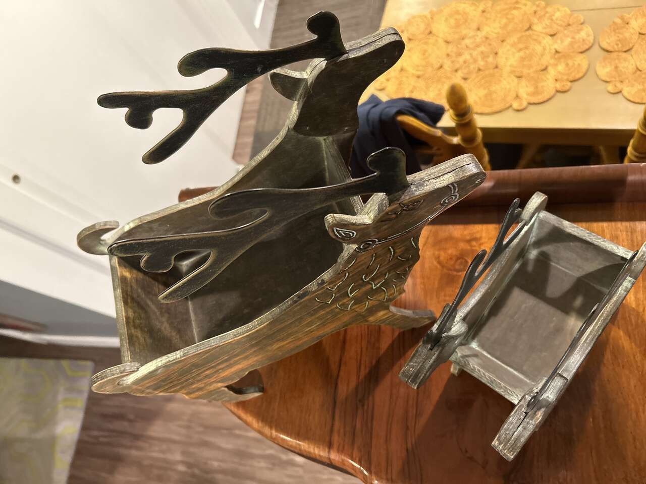 Vintage Reindeer Decoration Set Wood & Steel