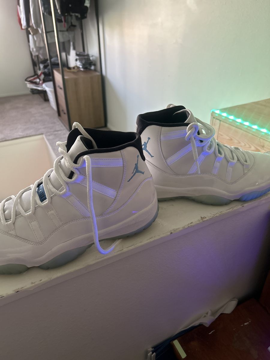 Jordan Retro 11s White/Light Blue Men's Basketball Shoes