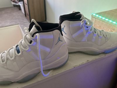 Jordan Retro 11s White/Light Blue Men's Basketball Shoes