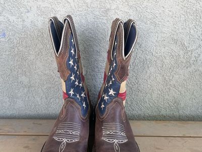 Lady Rebel American Flag Cowboy Boots size 6.5