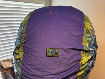 Cordaroy's Blueberry Kush Queen Size Bean Bag Chair - Purple/Green Cannabis Leaf Print