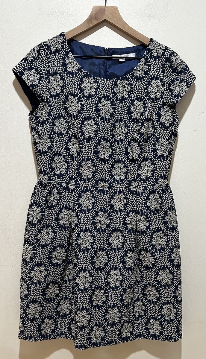 Boden Arianna Floral Embroidered Navy Blue Dress