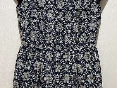 Boden Arianna Floral Embroidered Navy Blue Dress