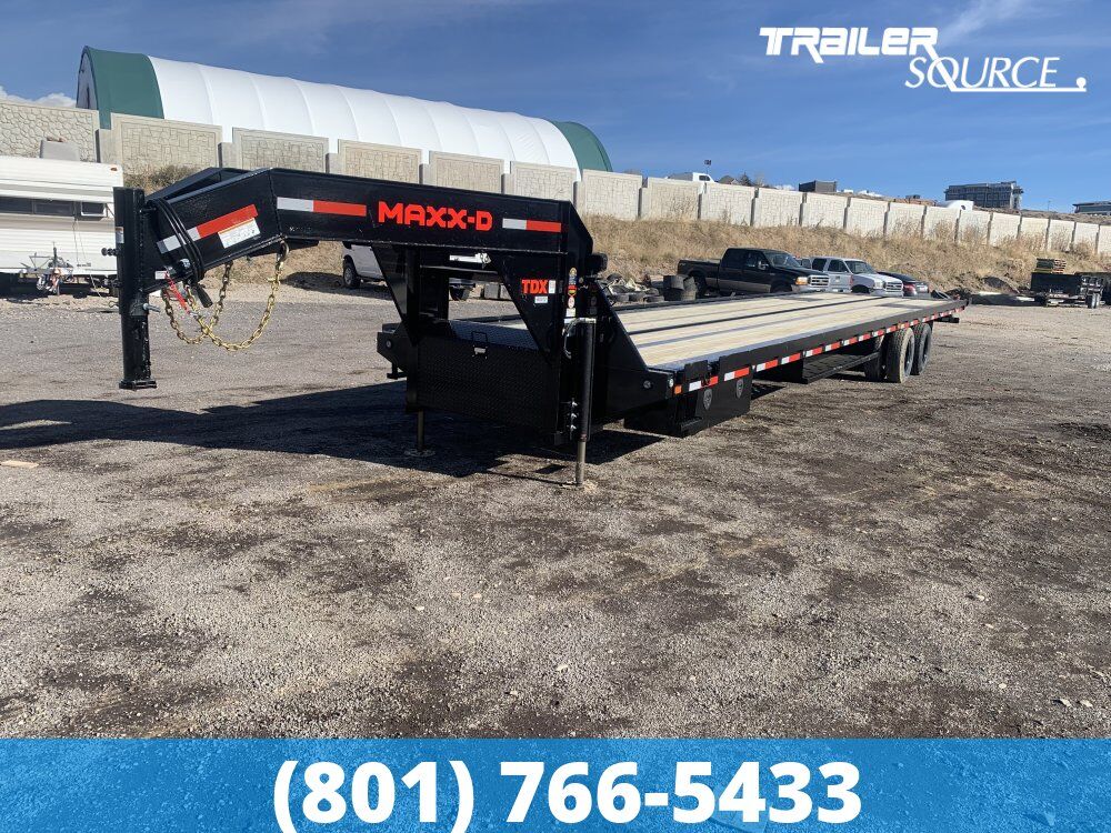 8.5x40 Maxx-D TDX Gooseneck Tilt Trailer -  25.9K GVWR - Dunnage Rack, HDSS Suspension, Hydraulic Disc Brakes, Hydraulic Jack(s)