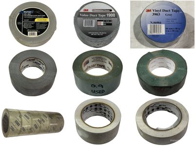 Save 50%! Tape - Duct, Vinyl, Packing - 2" & 1" Widths - Various Lengths - Most New - Some Used
