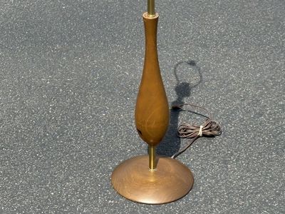Awesome vintage 1960’s walnut and brass Mid Century Modern lamp. Tony Paul for Westwood, MCM