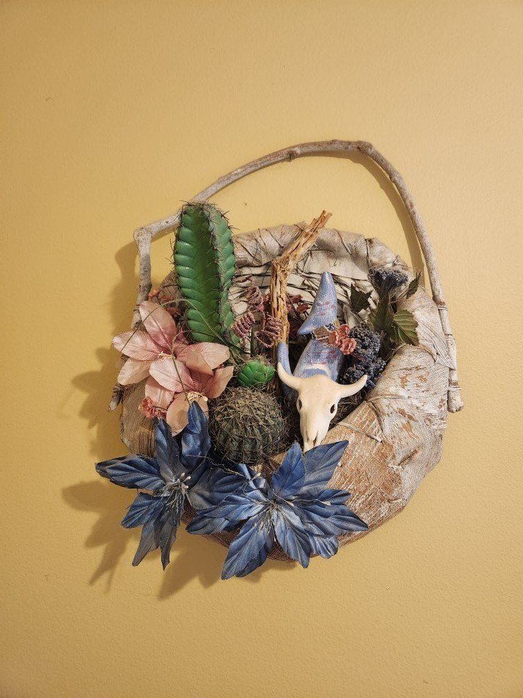 Southwestern Wall Decor Cactus Blue Green