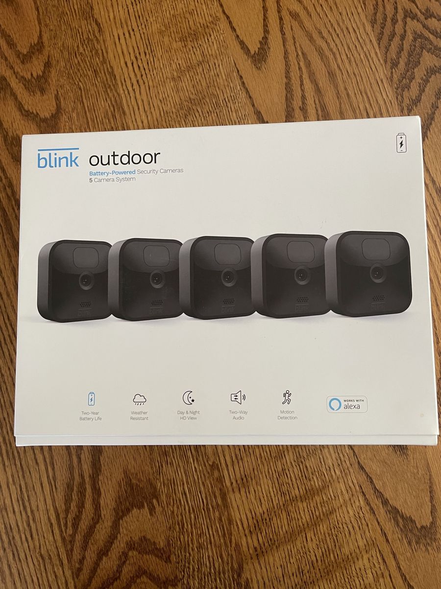 Blink Outdoor 5-Camera System - Battery-Powered, Weather Resistant, Day & Night HD, Alexa Compatible