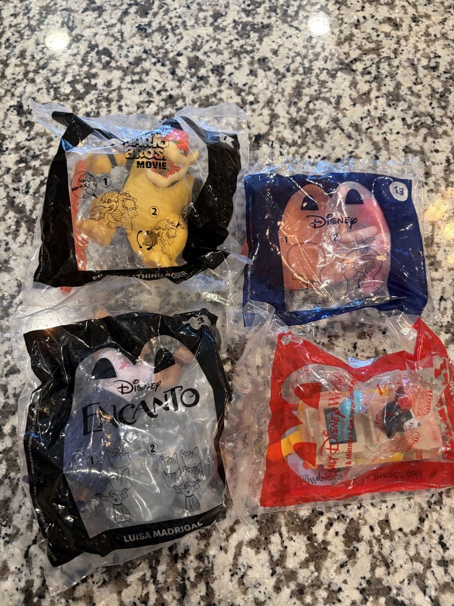 McDonald's Happy Meal Toys - Super Mario, Disney Encanto, Disney 100 - New (Sealed)