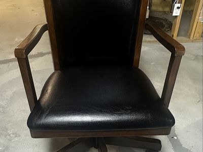 Wood & Faux Leather Executive Office Chair