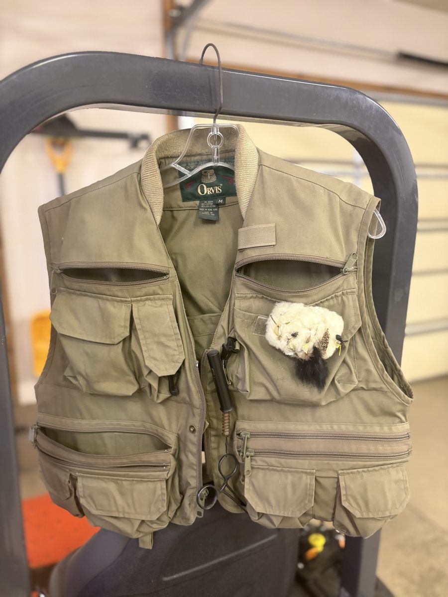 Orvis Fly Fishing Vest Khaki Green Multi-Pocket Fishing Gear