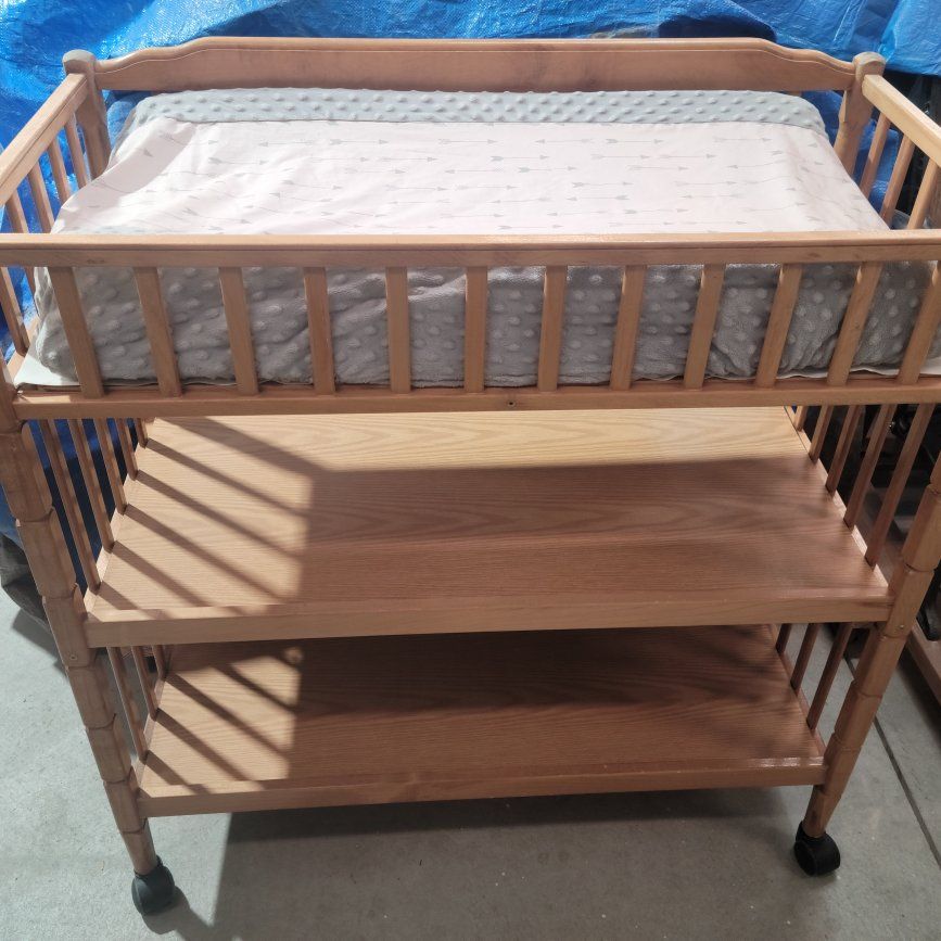 Nice Wooden Baby Changing Table