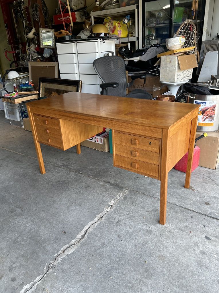 Vintage Mid Century Danish teak Desk By Domino