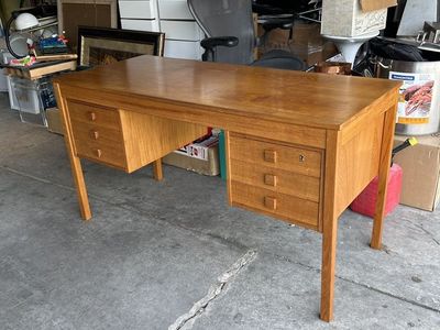 Vintage Mid Century Danish teak Desk By Domino