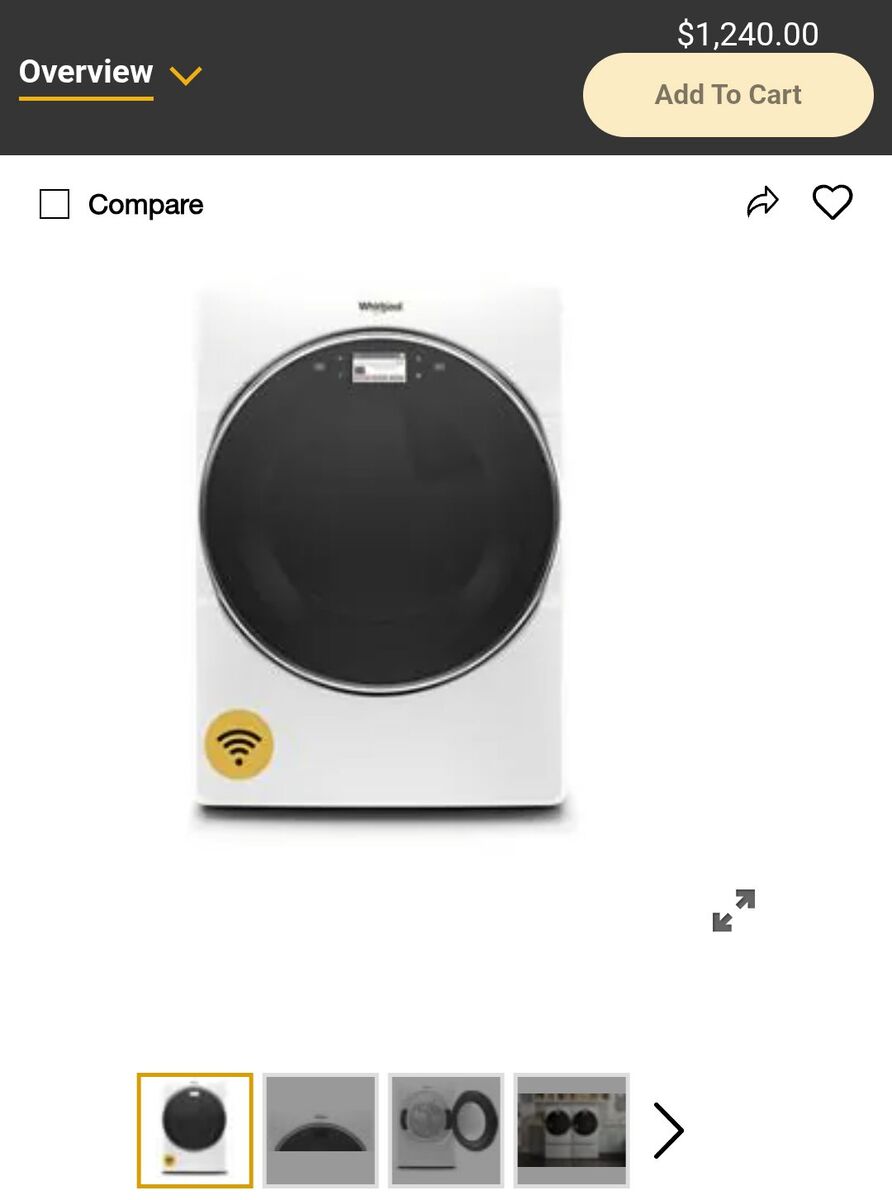 wirpool smart electric dryer