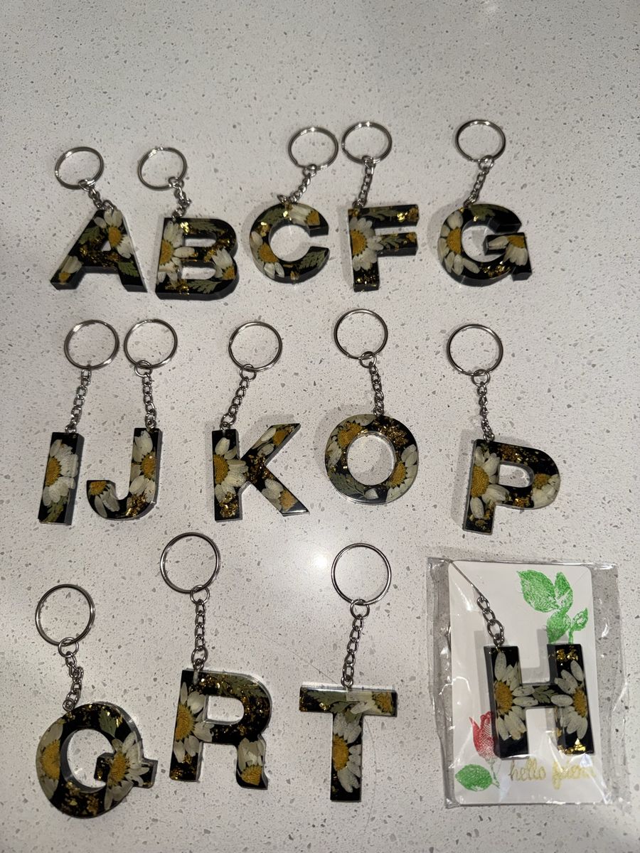 Resin letter keychains