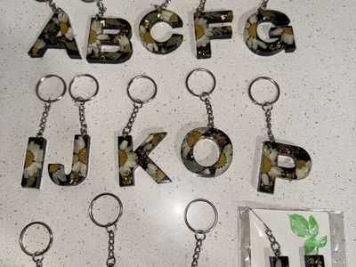 Resin letter keychains