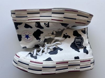 Converse x Brain Dead Chuck 70 Hi sneakers featuring an all-over cowhide print