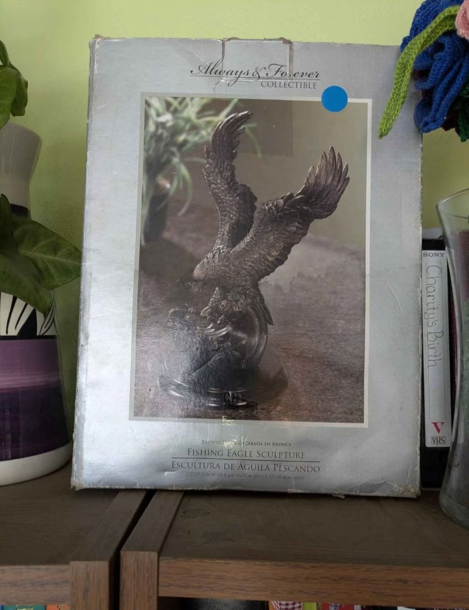 Always & Forever Bronze Finish Fishing Eagle Sculpture Collectible - 7.7" Wide, 12" High
