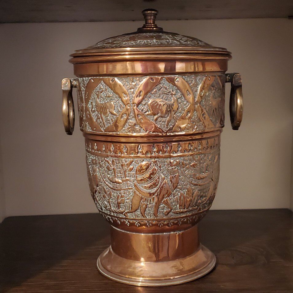 Vintage Copper Ice Bucket with Lid