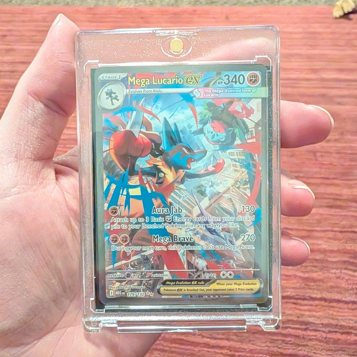 Rare Pokemon Mega Lucario ex card