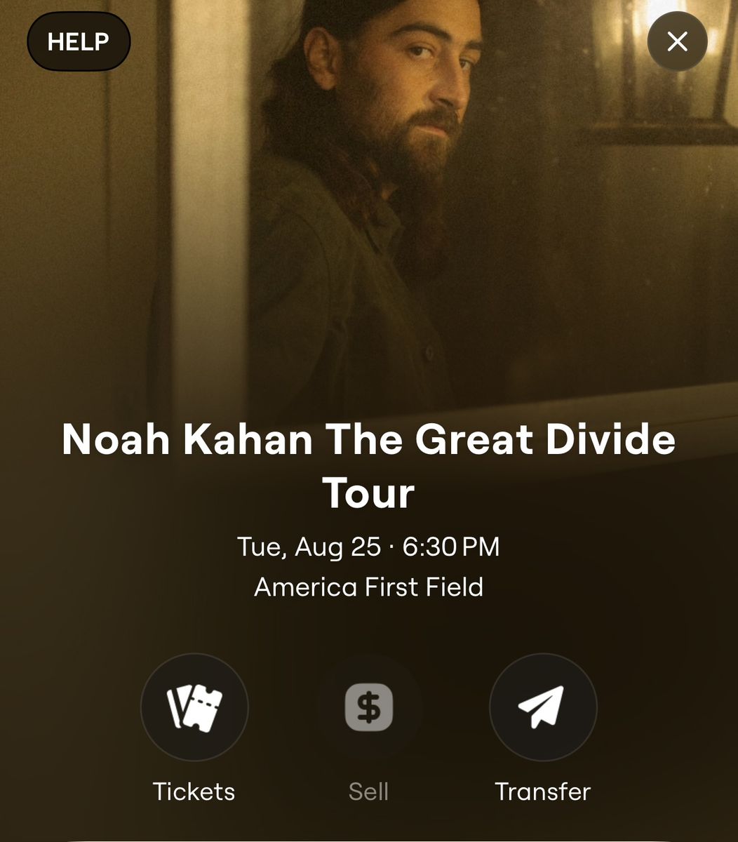 Noah Kahan The Great Divide Tour - Tue, Aug 25 at America First Field