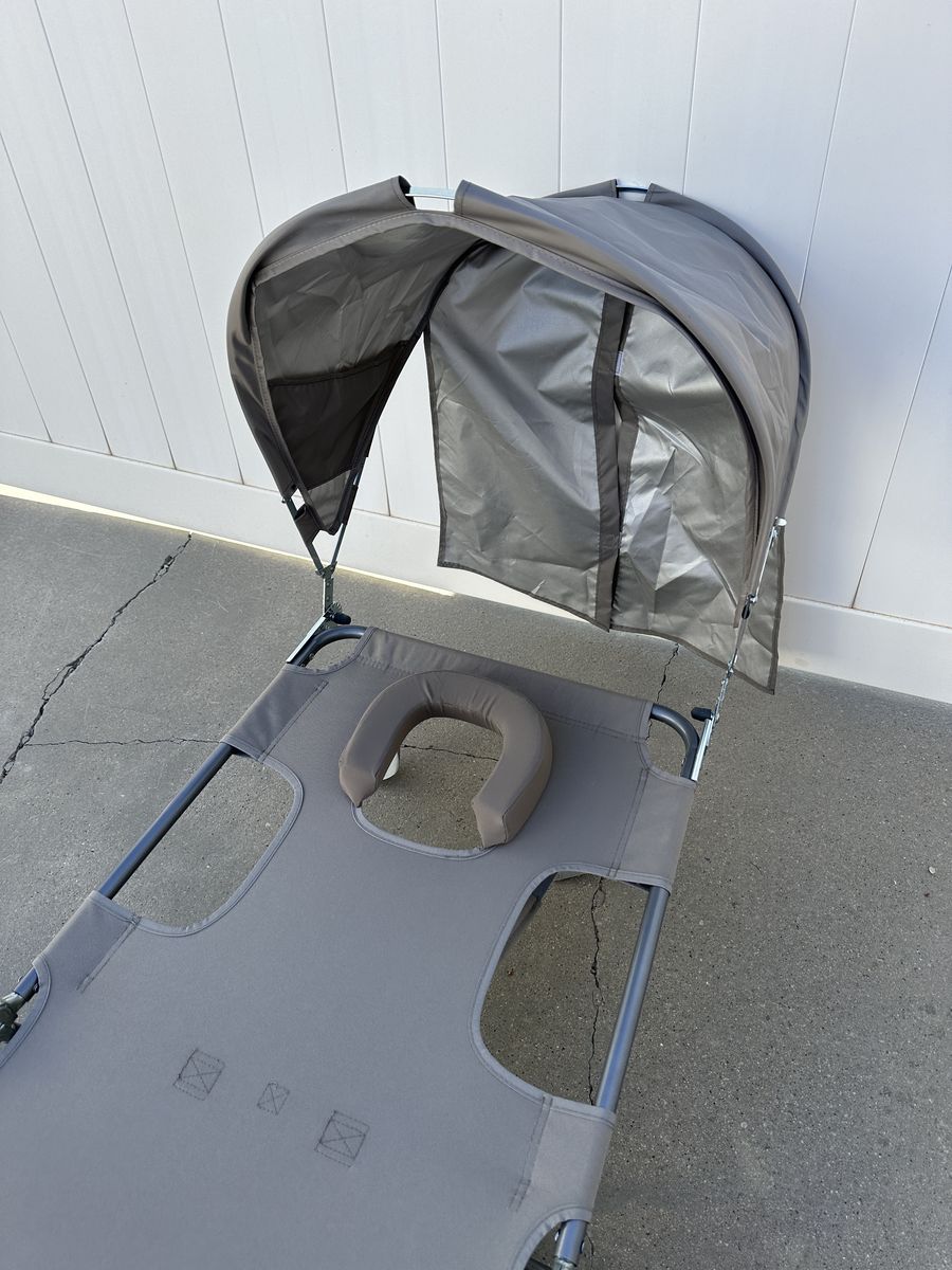 Beach Tanning Chair With Canopy Sun Shade & ETC