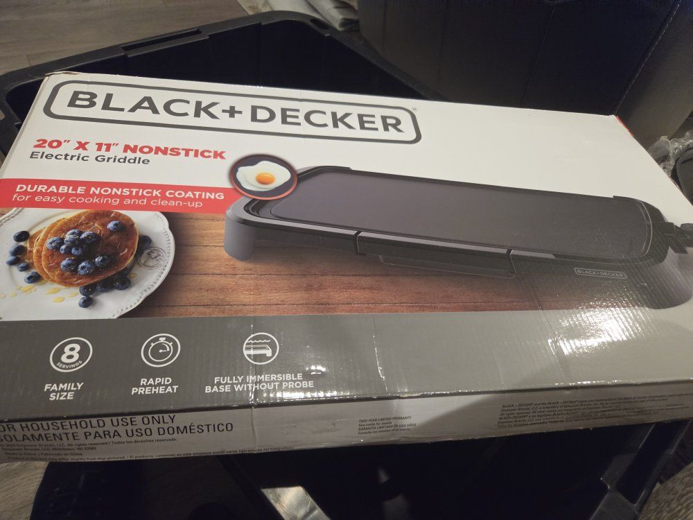 BLACK+DECKER 20"x11" Nonstick Electric Griddle - Family Size, Rapid Preheat