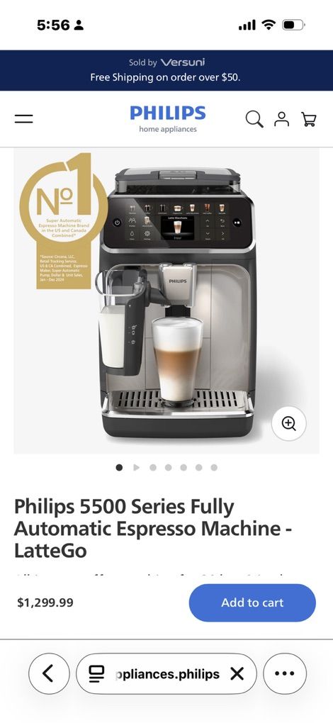 Philips 5500 Coffee Machine - LatteGo