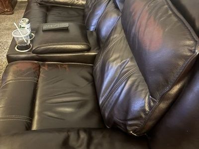 Leather sofa and loveseat