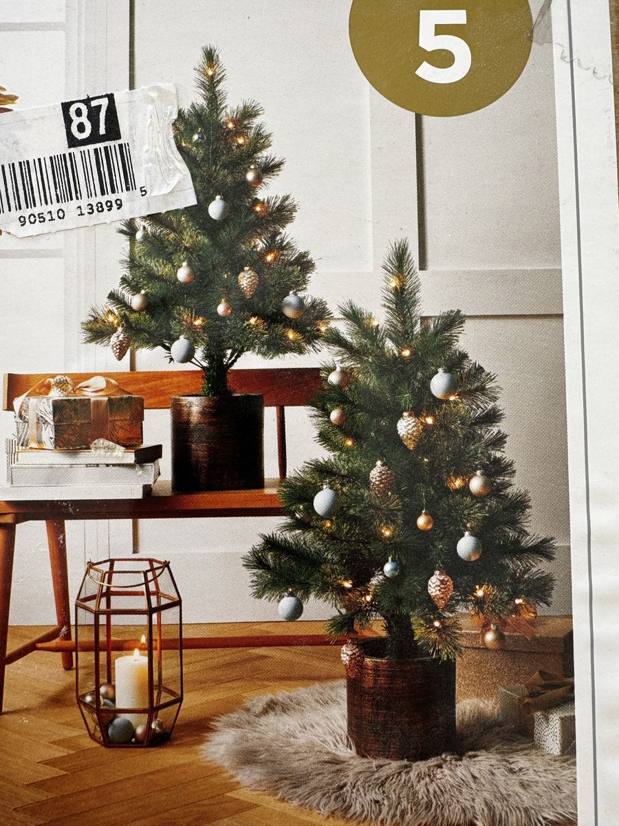 Christmas Tree Decor- 2 Small Lit Trees