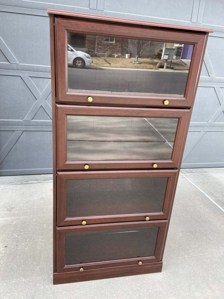4 tier cherry wood barrister bookcase