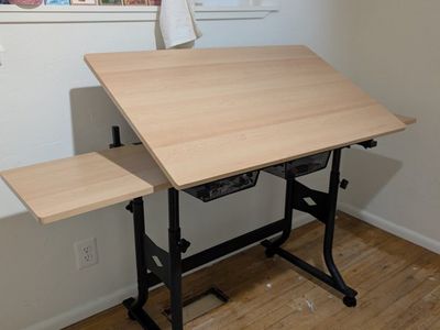 Alvin Artist Craftmaster X Drafting Table - Adjustable Height, Tilting Top, Wood Finish with drawer NEW in Box