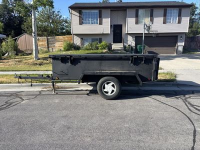 Custom Enclosed Utility Trailer - Dump bed, Black, Single Axle with Ramp Gate & Storage