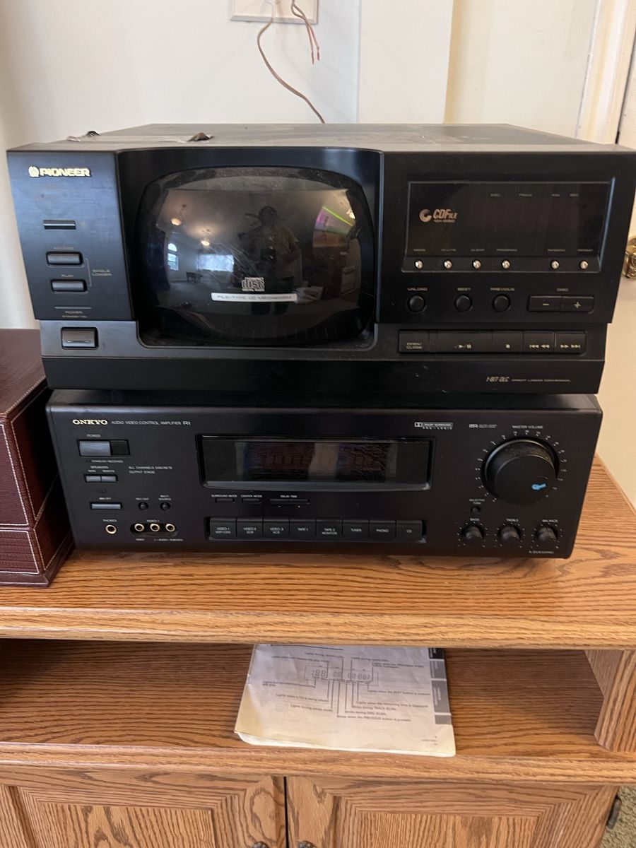 Onkyo receiver and pioneer 100 cd changer