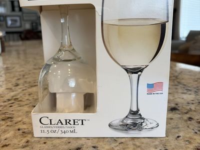 Libbey Claret 11.5oz Wine Glasses, Set of 4, Clear, Made in USA