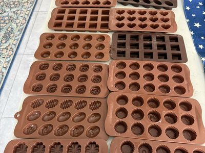 12-Piece Silicone Chocolate Candy Molds Assorted Shapes Baking Tray Set