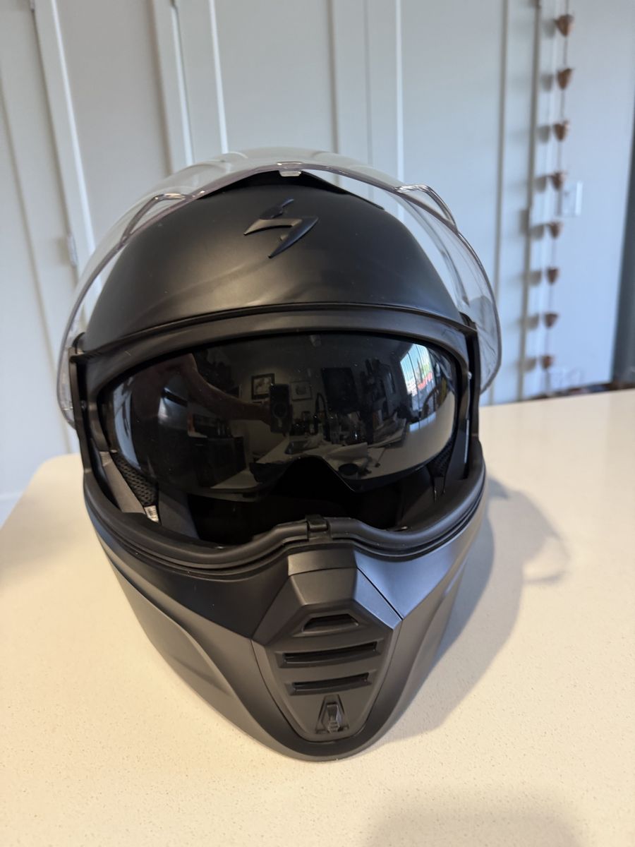 Scorpion EXO Covert X Helmet - Black, Size Large Motorcycle Street Riding, Dual Visor