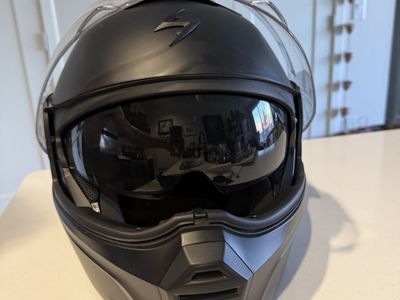 Scorpion EXO Covert X Helmet - Black, Size Large Motorcycle Street Riding, Dual Visor