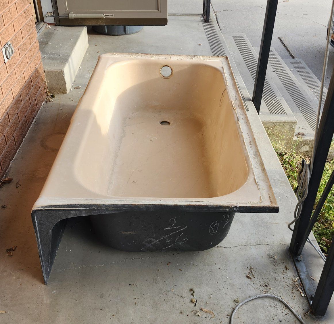 FREE - Vintage Cast Iron Tub with Porcelain Enamel 54” x 30” x 14”