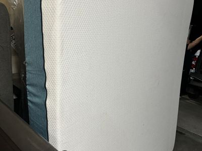 White and Blue Textured Foam Mattress clean like new condition $100