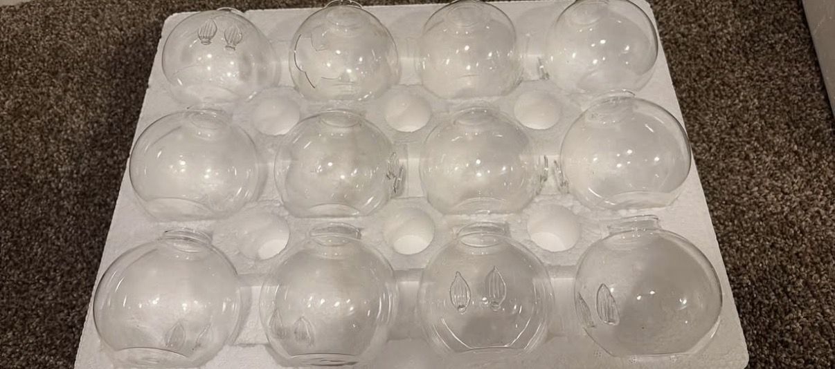 Set of 12 Individual Glass Vases