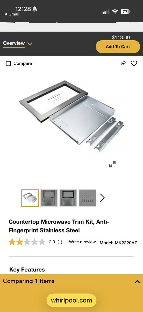 New Whirlpool Microwave Trim Kit