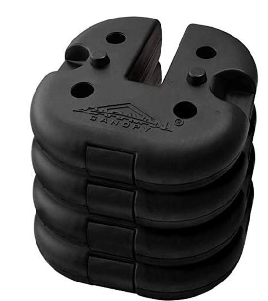 Caravan Canopy Durable Rubber 6 Pound Cement Canopy Weight Plates, Set of 4